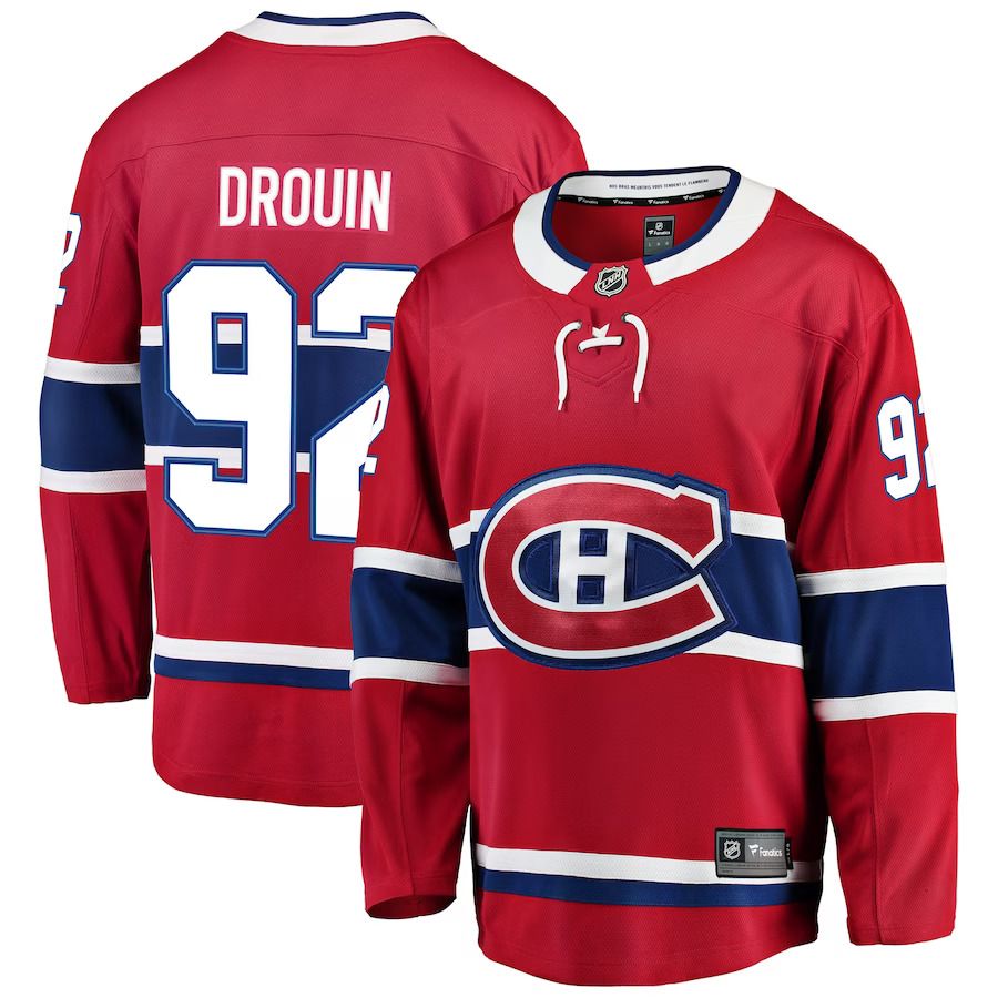 Men Montreal Canadiens #92 Jonathan Drouin Fanatics Branded Red Breakaway Player NHL Jersey